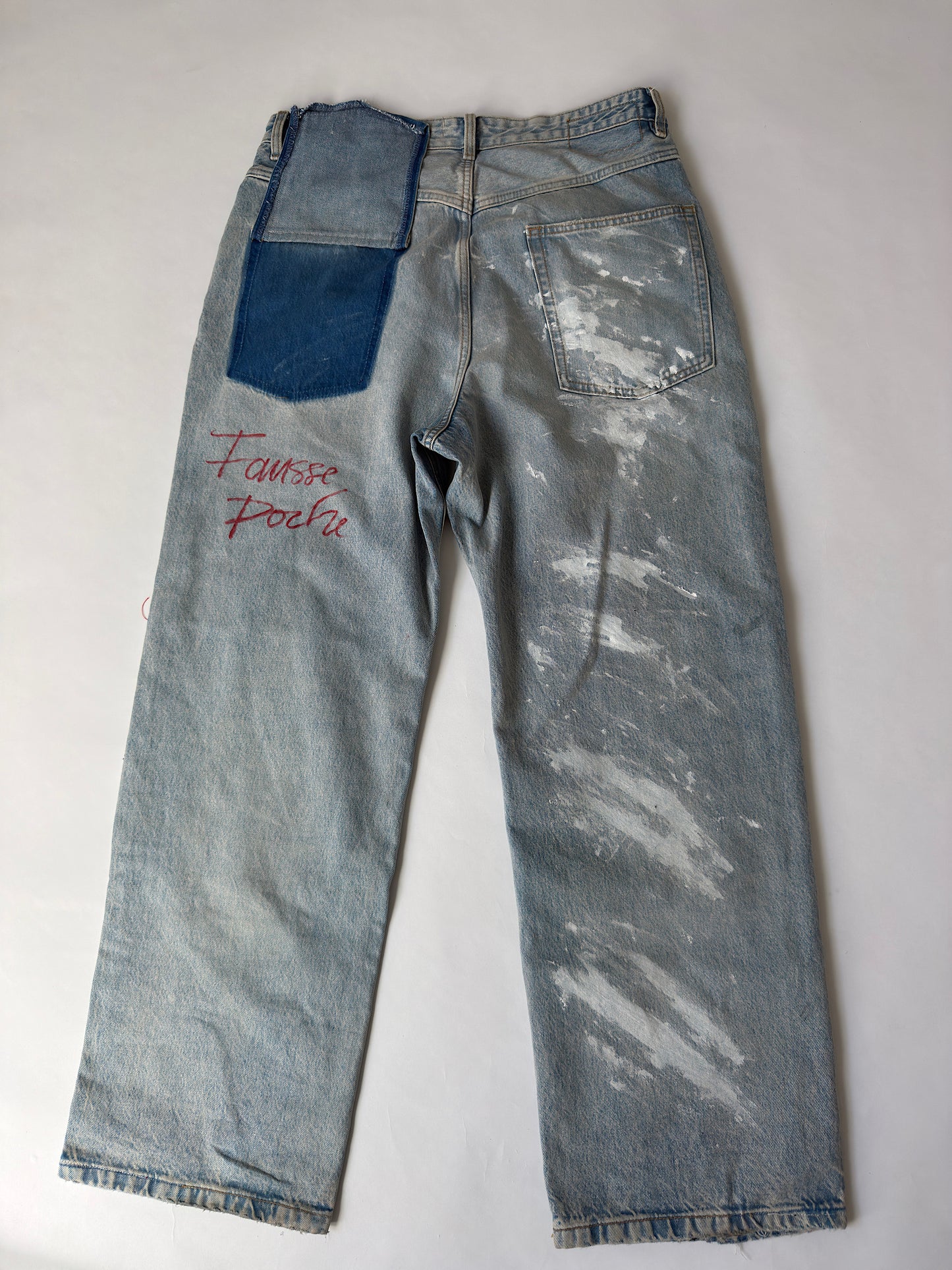 Red flower jeans